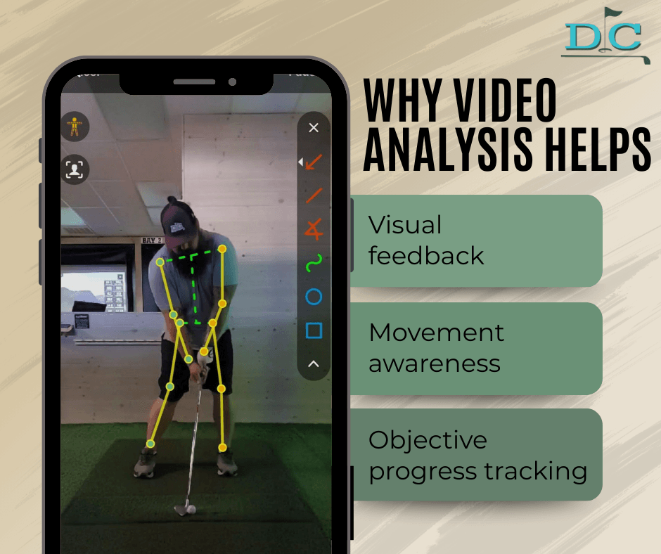 Video analysis showing how golf swing feedback helps players improve